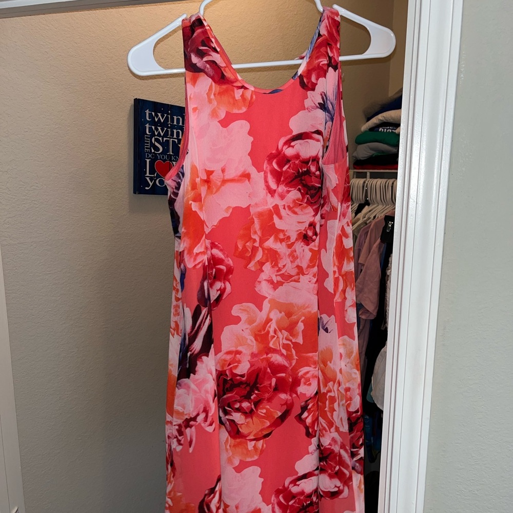Knee length floral Calvin Klein dress.